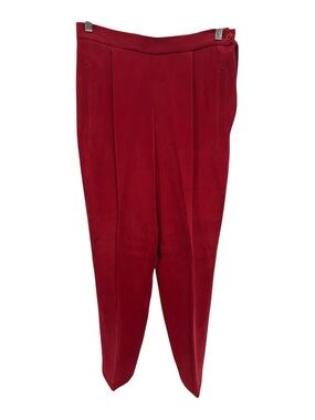 Chaus Vibrant Red 100% Silk Slacks Vintage